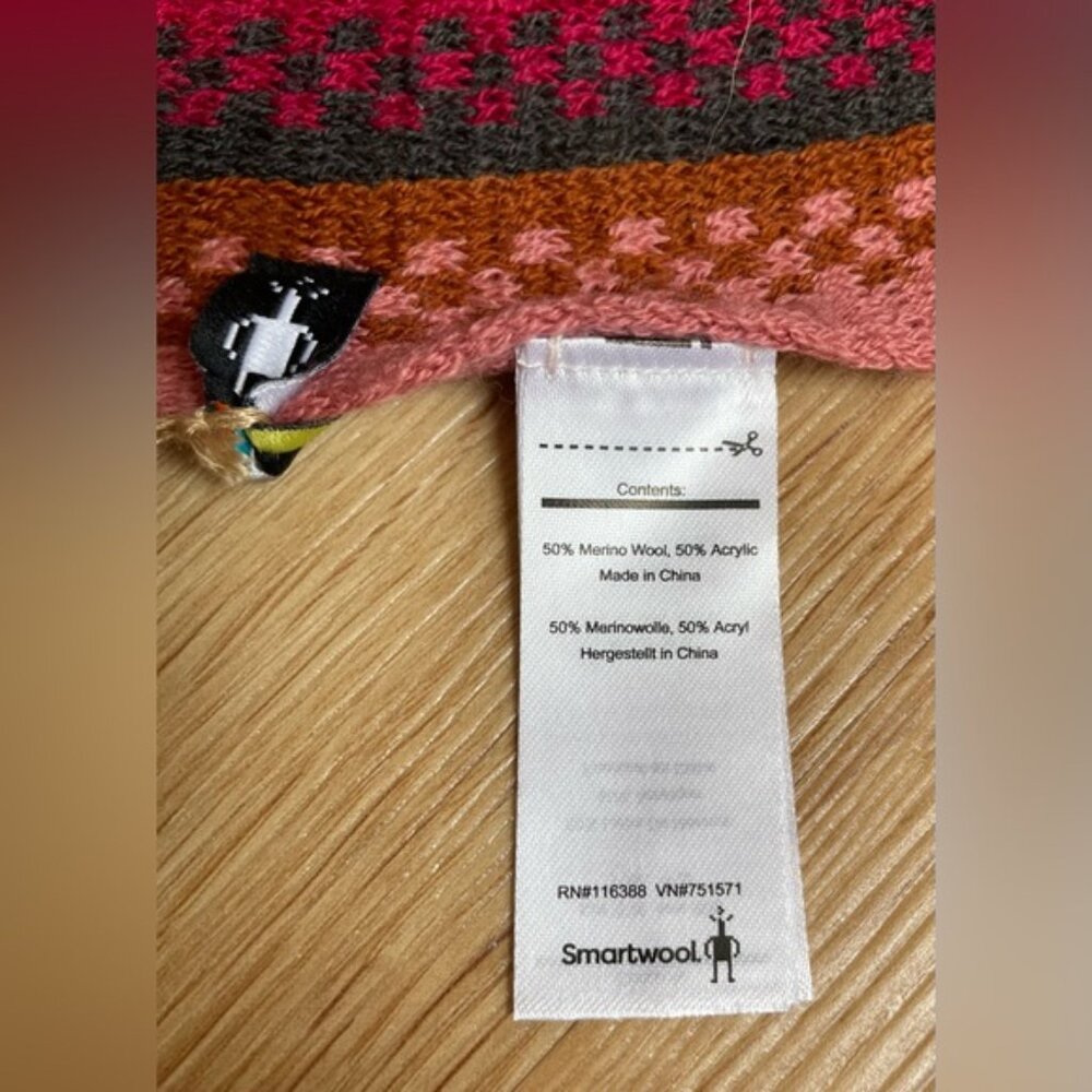 New Nwt Smartwool Striped Wool Scarf Fringe Meado… - image 6